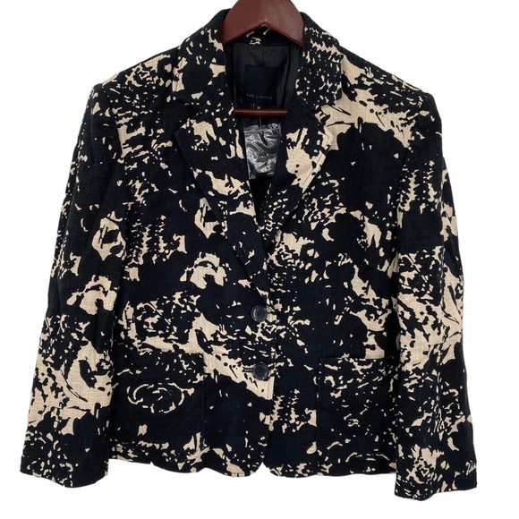 The Limited Jackets & Blazers - The Limited Women's Blazer Jacket Black Tan Floral Casual Bracelet Sleeve 10 New